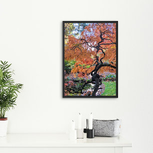 Autumn Laceleaf Japanese Maple Tree Botanical Poster