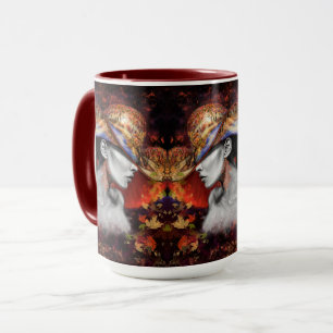 Autumn Lady Coffee Mug - Painting Art