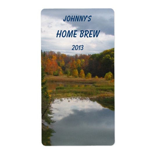 Autumn Lake Beer Label Shipping Label