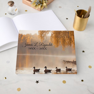Autumn Lake Ducks With Tree Guest Book