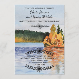 Autumn lake invitation