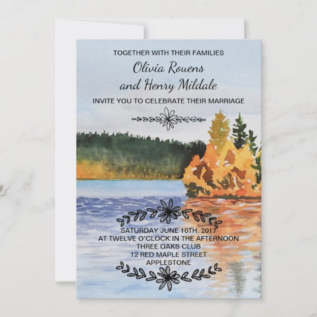 Autumn lake invitation (Front)