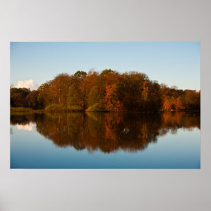 Autumn lake reflections poster