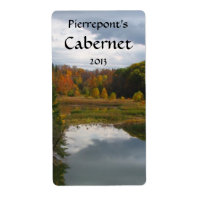 Autumn Lake Reflections Wine Label
