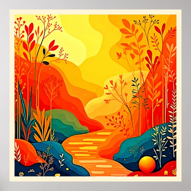 Autumn Landscape Art Poster (Front)