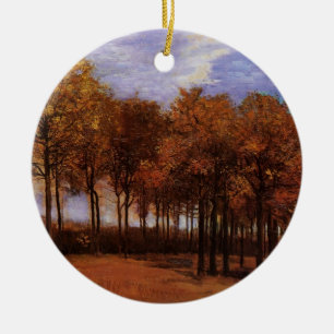 Autumn Landscape by Vincent van Gogh Ceramic Ornament