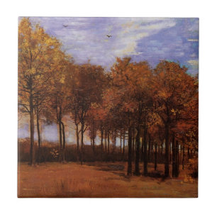 Autumn Landscape by Vincent van Gogh Ceramic Tile