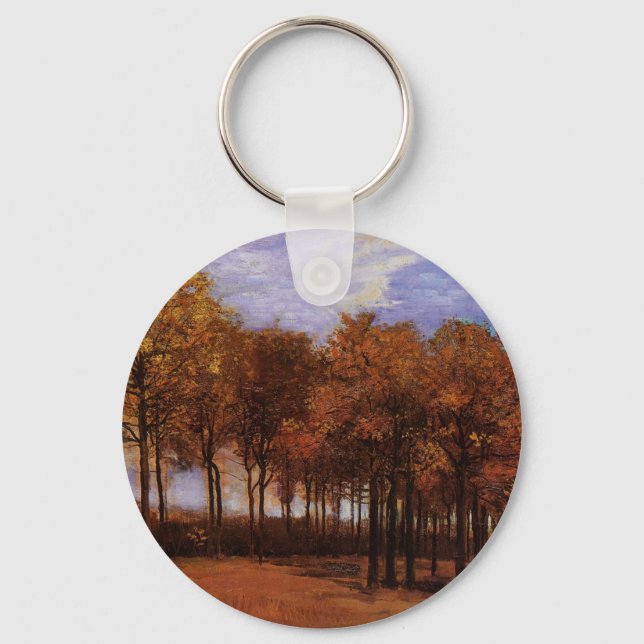 Autumn Landscape by Vincent van Gogh Key Ring (Front)