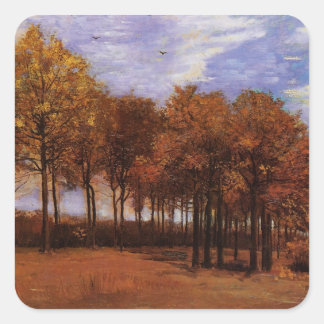 Autumn Landscape by Vincent van Gogh Square Sticker