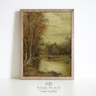 Autumn Landscape FallTrees vintage painting Poster