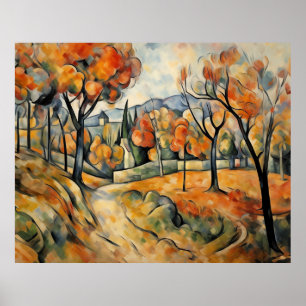 Autumn Landscape Modern Art Poster