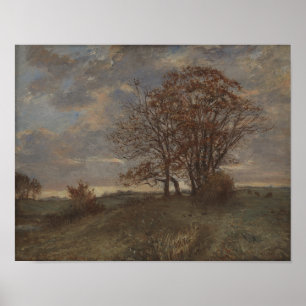 Autumn landscape. Oil on canvas vintage  Poster