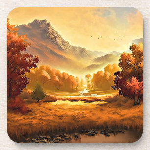 Autumn Landscape Painting-68754 Coaster