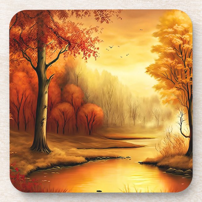 Autumn Landscape Painting-87546 Coaster (Front)