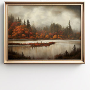 Autumn Landscape Print, Fall Foliage Art, Autumn  Poster