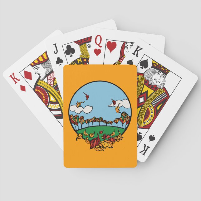Autumn Landscape Scene Playing Cards (Back)