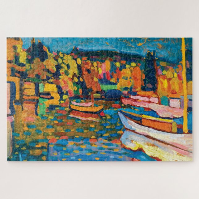 Autumn Landscape with Boats by Wassily Kandinsky Jigsaw Puzzle (Horizontal)