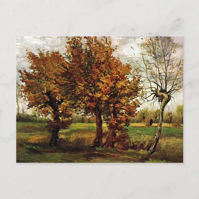 Autumn Landscape with Four Trees by van Gogh Postcard (Front)