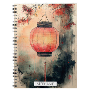 Autumn Lantern Sumi-E Watercolor Notebook