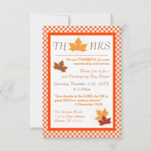 Autumn Leaf - 3x5 Thanksgiving Dinner Invitation