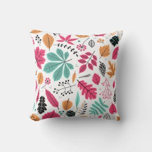 Autumn Leaf Abstract Seamless Pattern Cushion
