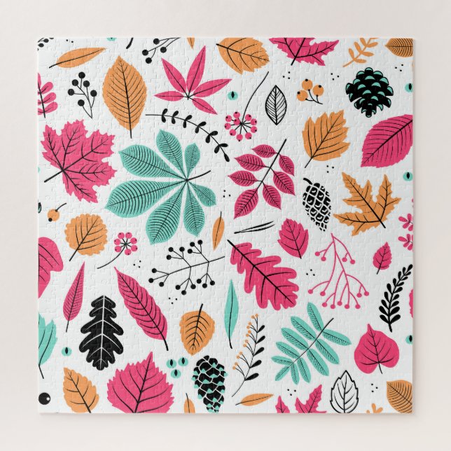 Autumn Leaf Abstract Seamless Pattern Jigsaw Puzzle (Vertical)