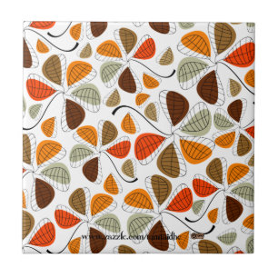 Autumn Leaf Abstract Tile