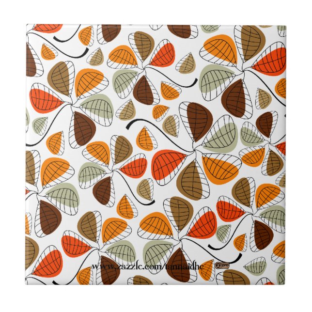 Autumn Leaf Abstract Tile (Front)