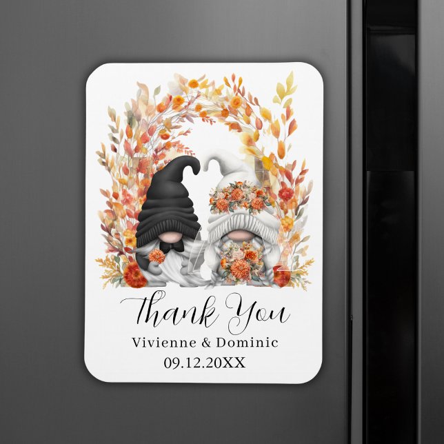 Autumn Leaf Arch Gnome Wedding Thank You Card Magnet (Autumn Leaf Arch Gnome Wedding Thank You Card Magnet
)