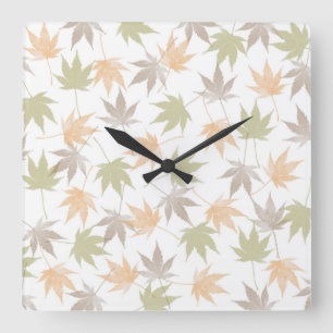 Autumn leaf beauty square wall clock