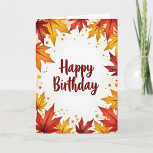 Autumn Leaf Birthday Card