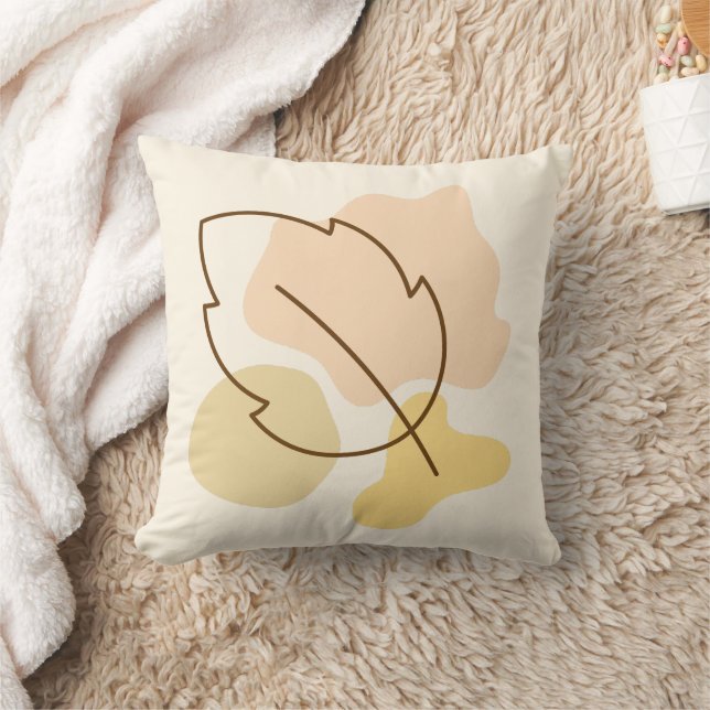 Autumn Leaf & Blob Shape Fall Home Decoration Gift Cushion (Blanket)
