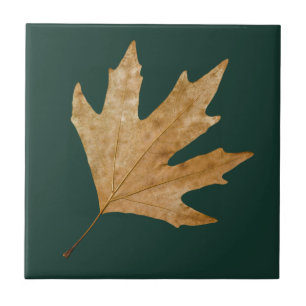 Autumn leaf ceramic tile