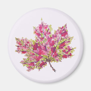 Autumn Leaf Colourful Watercolor Boho Magnet