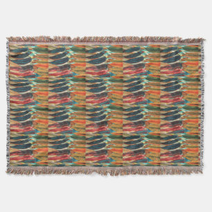 autumn leaf colours original stylised modern art throw blanket