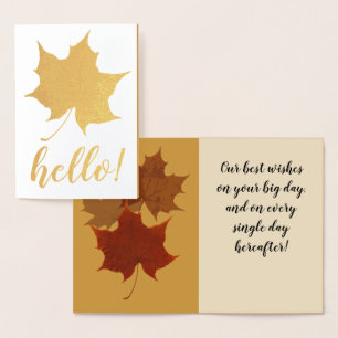 Autumn Leaf Custom Text Foil Card