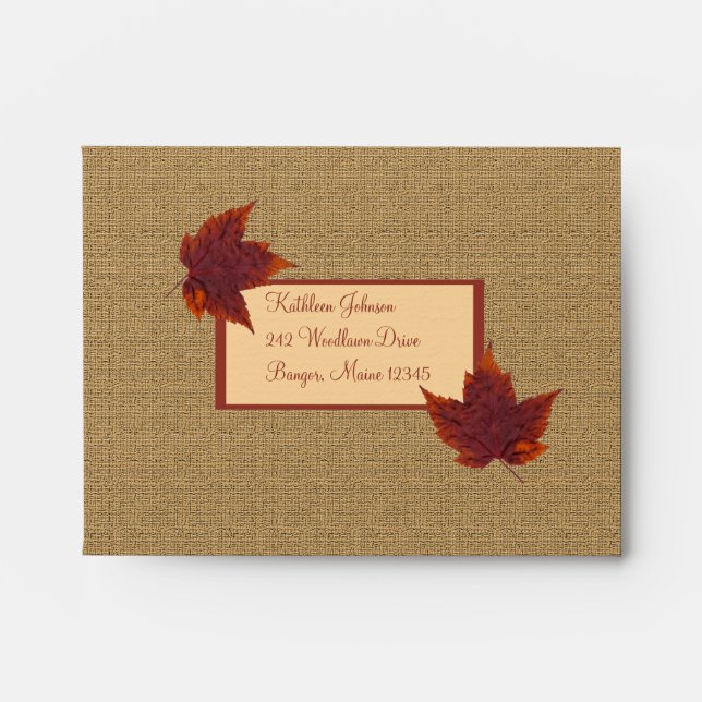 Autumn Leaf Envelope for Reply card (Front)