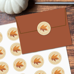 Autumn Leaf Fall Couple Return Address Stickers