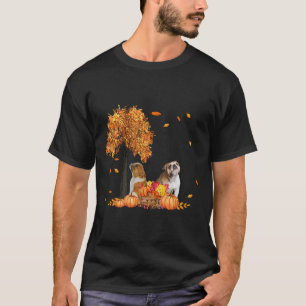 Autumn Leaf Fall Dog Lover Halloween Thanksgiving T-Shirt