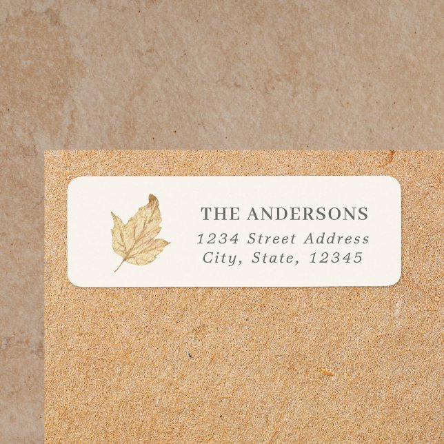 Autumn Leaf Family Name Return Address Label (Creator Uploaded)