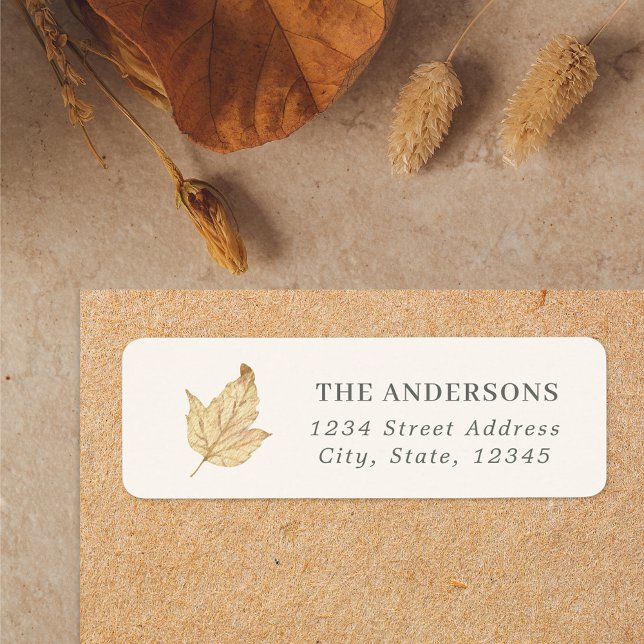 Autumn Leaf Family Name Return Address Label (Creator Uploaded)