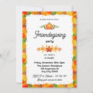 Autumn Leaf Friendsgiving Invitation