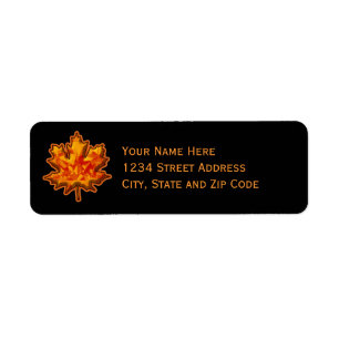 Autumn Leaf Gem Return Address Label