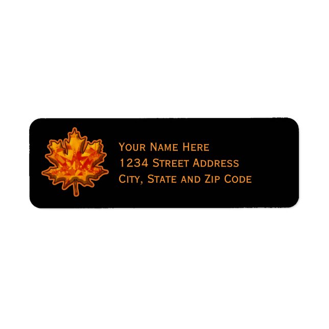 Autumn Leaf Gem Return Address Label (Front)