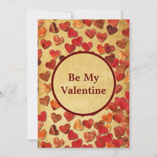 Autumn Leaf Hearts - Valentine Card