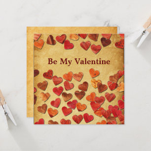 Autumn Leaf Hearts - Valentine Card