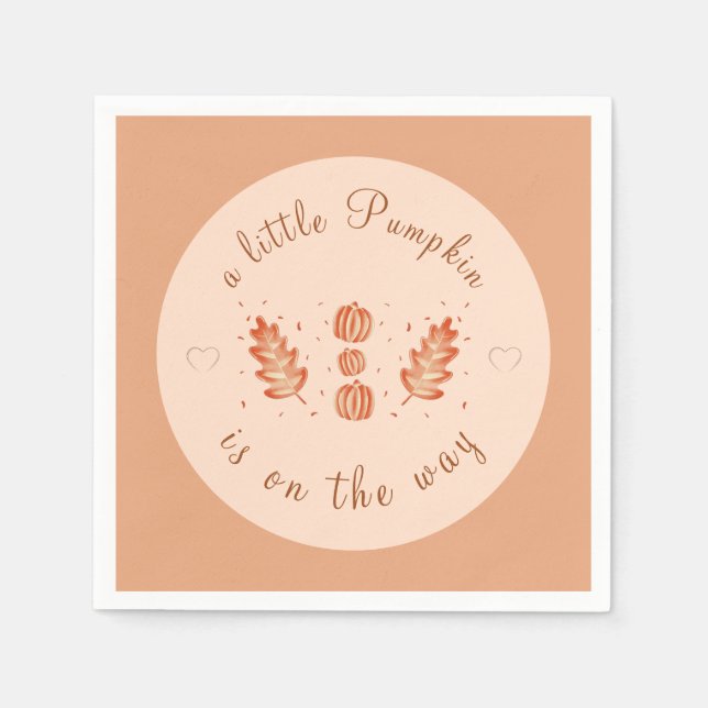 Autumn Leaf & Little Pumpkins Baby Shower Party  Napkin (Front)