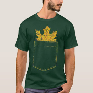 Autumn Leaf Nature Thanksgiving Botanical Pocket F T-Shirt