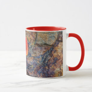 Autumn leaf on rock, California Mug