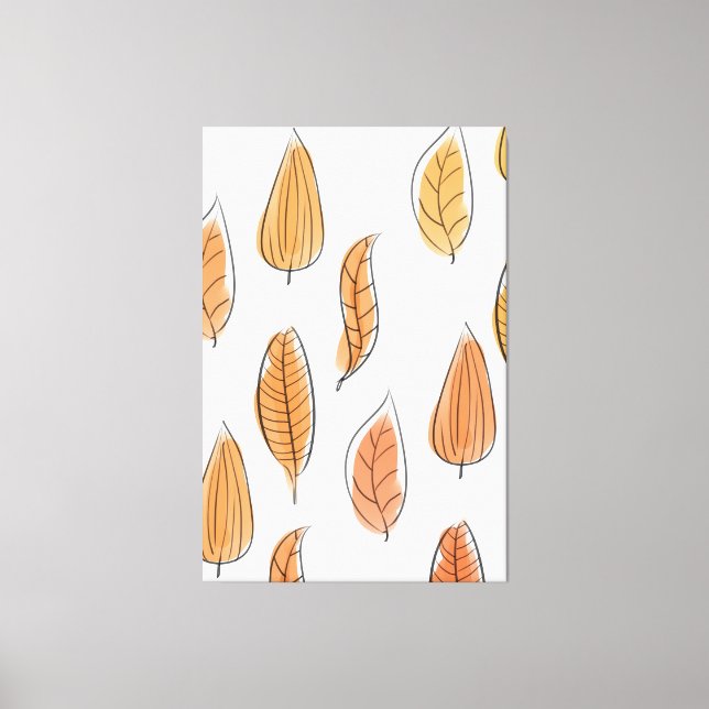 Autumn Leaf Pattern Art Canvas Print (Front)